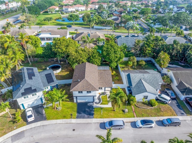 bird's eye view with a residential view