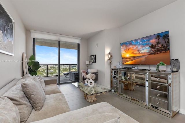 1600 NE 1st Ave Unit 2615, Miami, FL 33132 - tiled living area featuring floor to ceiling windows