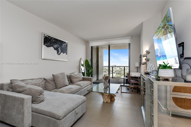 1600 NE 1st Ave Unit 2615, Miami, FL 33132 - living room featuring light tile patterned floors