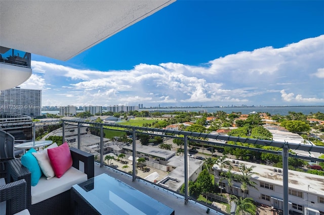 balcony with a view of city