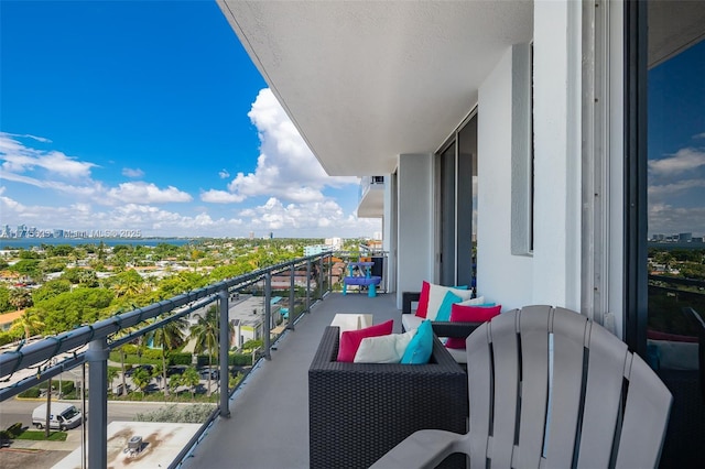 balcony featuring a view of city