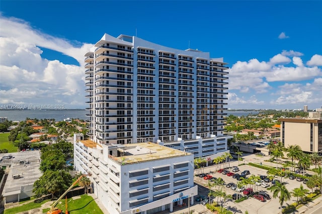 view of property with a water view