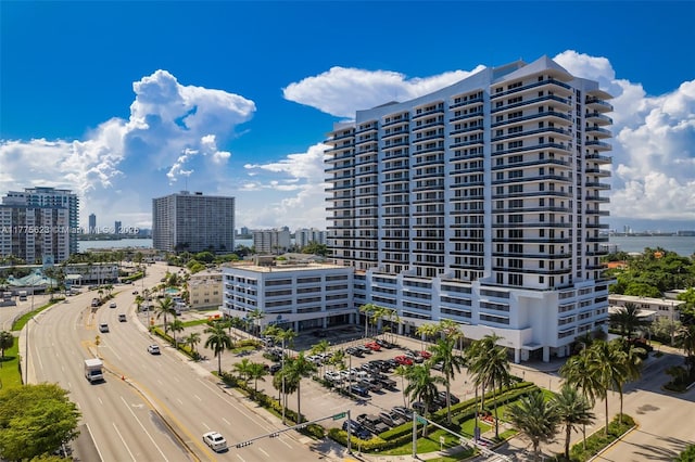 view of building exterior featuring a view of city
