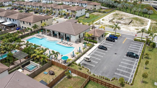 birds eye view of property featuring a residential view