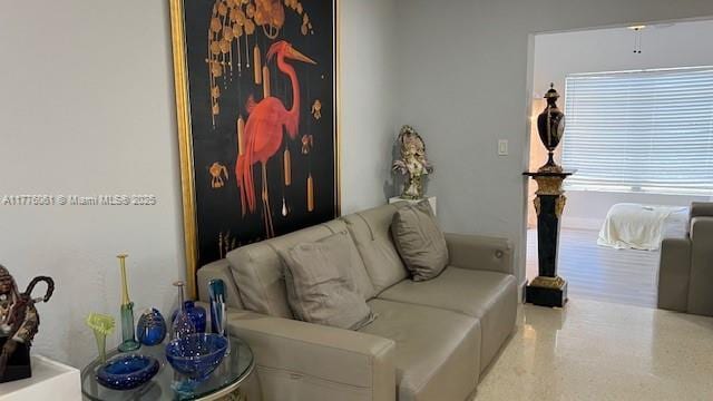living area with wood finished floors