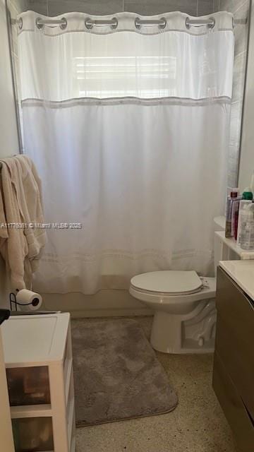 9380 SW 179th Ter, Palmetto Bay, FL 33157 - full bathroom with toilet, vanity, and shower / bath combo with shower curtain