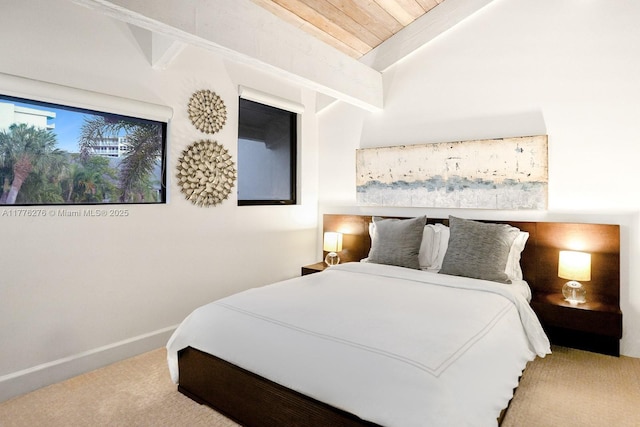3543 S Ocean Blvd Unit 103, South Palm Beach, FL 33480 - bedroom with carpet flooring, lofted ceiling, and wooden ceiling