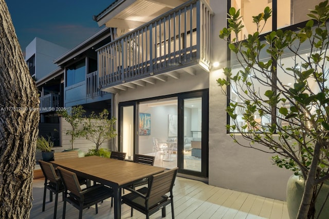 3543 S Ocean Blvd Unit 103, South Palm Beach, FL 33480 - wooden terrace featuring outdoor dining area