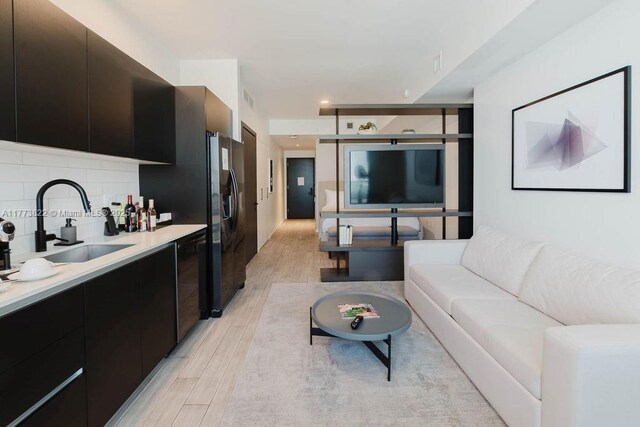 398 NE 5th St Unit 1408, Miami, FL 33132 - living room featuring recessed lighting, visible vents, and light wood-style floors