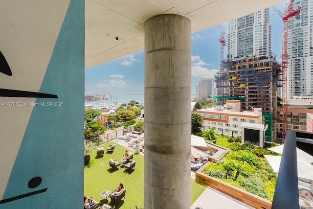 398 NE 5th St Unit 1408, Miami, FL 33132 - exterior space featuring a city view and decorative columns