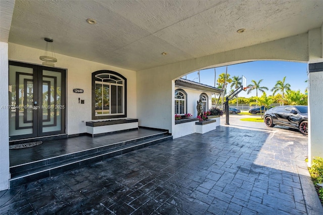 view of patio / terrace featuring french doors
