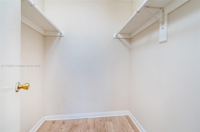 spacious closet with light wood-style floors