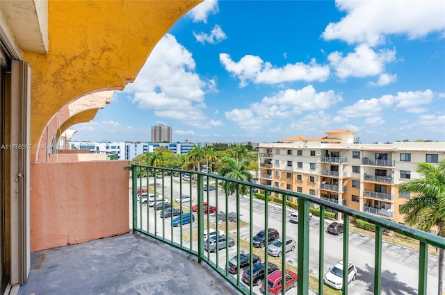 balcony with a view of city