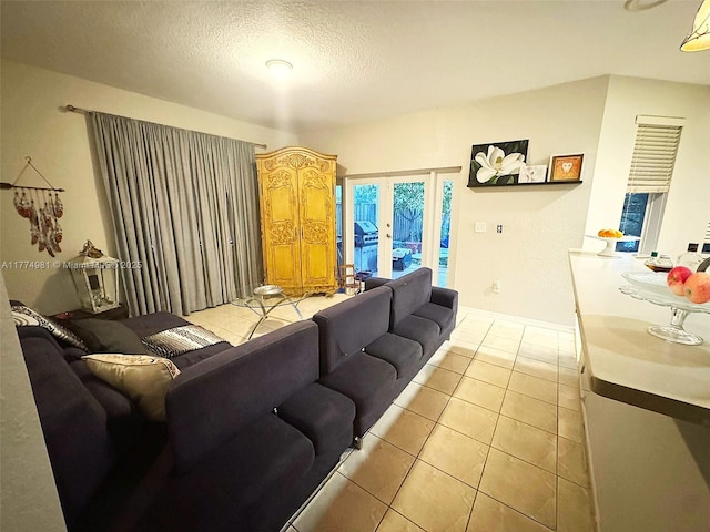15809 SW 65th Ter, Miami, FL 33193 - living area featuring tile patterned flooring and a textured ceiling