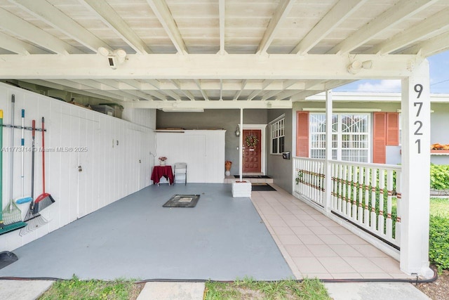 view of patio with a carport