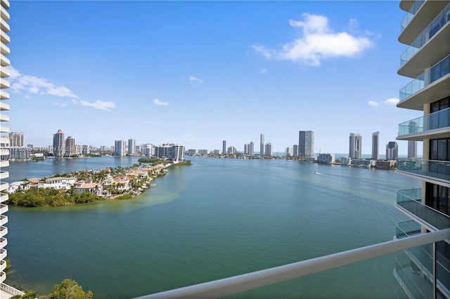 water view featuring a city view