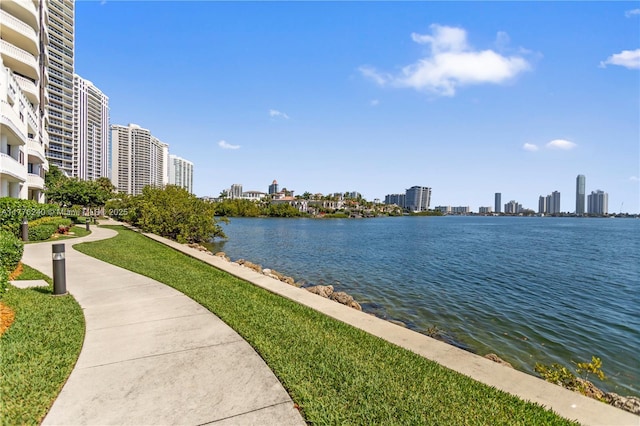 property view of water with a view of city