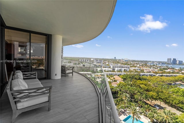 balcony with a city view
