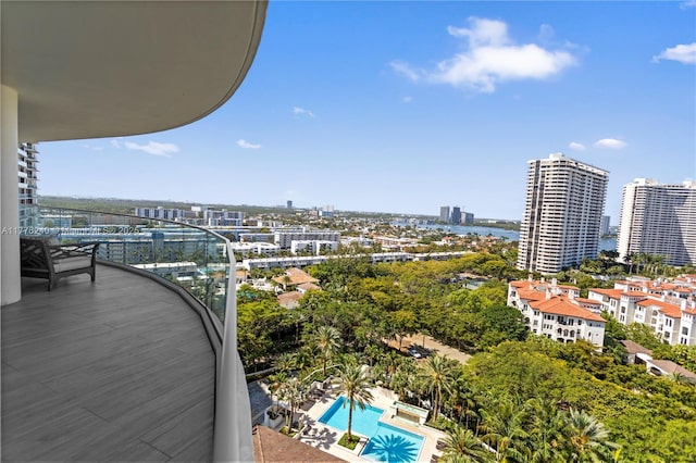 balcony featuring a view of city