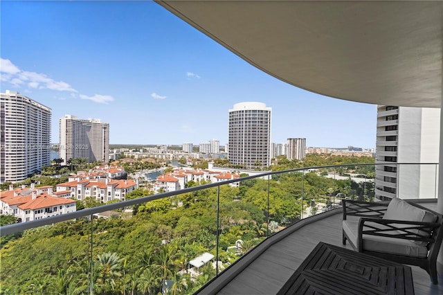 balcony featuring a view of city