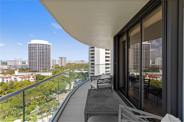 balcony with a view of city