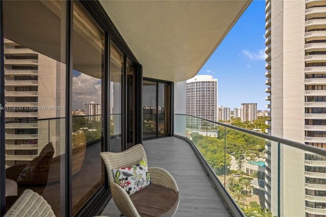 balcony with a view of city