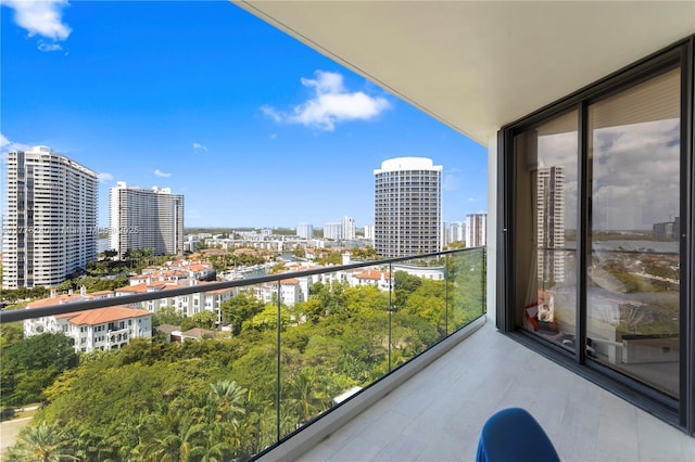 balcony with a city view