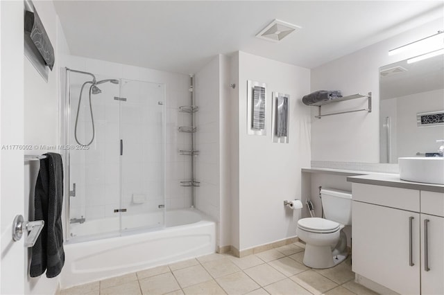 1250 S Miami Ave Unit 1206, Miami, FL 33130 - bathroom with vanity, bath / shower combo with glass door, and tile patterned floors