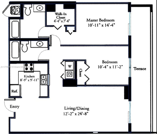 1250 S Miami Ave Unit 1206, Miami, FL 33130 - view of property floor plan