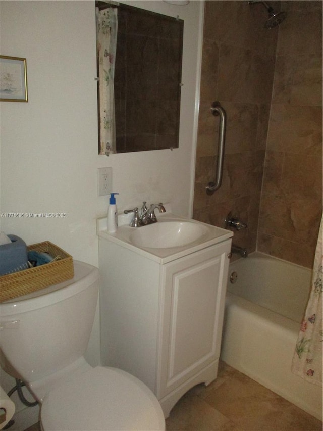105 NW 32nd Pl, Miami, FL 33125 - bathroom featuring vanity, toilet, and shower / bath combo with shower curtain