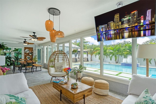 view of sunroom