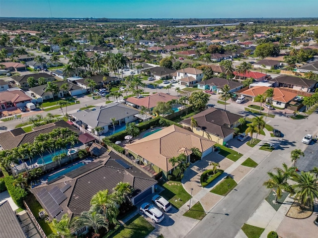aerial view with a residential view
