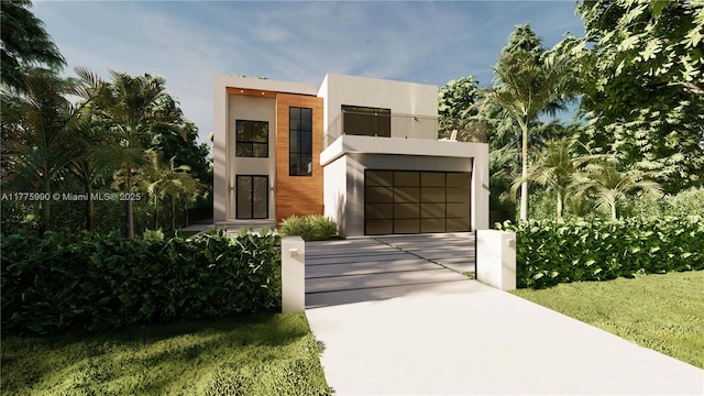 5912 SW 33rd St, Miami, FL 33155 - modern home featuring driveway, an attached garage, and stucco siding