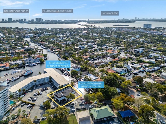 13131 Ixora Ct Unit A-1 A-2 A-3, North Miami, FL 33181 - drone / aerial view featuring a water view and a city view