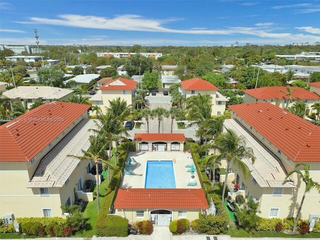 2062 NE 167th St Unit 3-112, North Miami Beach, FL 33162 - aerial perspective of suburban area featuring a pool area