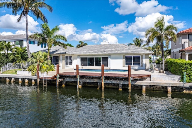 872 NE 79, Boca Raton, FL 33487 - back of property featuring a water view and stucco siding