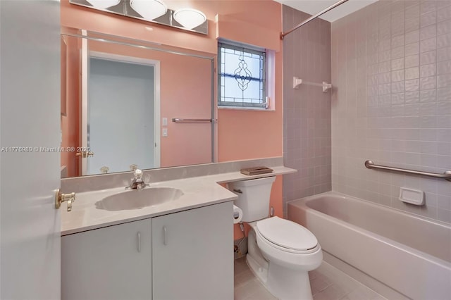 3881 Hidden Cypress Way, Lake Worth, FL 33467 - full bathroom with vanity, shower / tub combination, toilet, and tile patterned floors