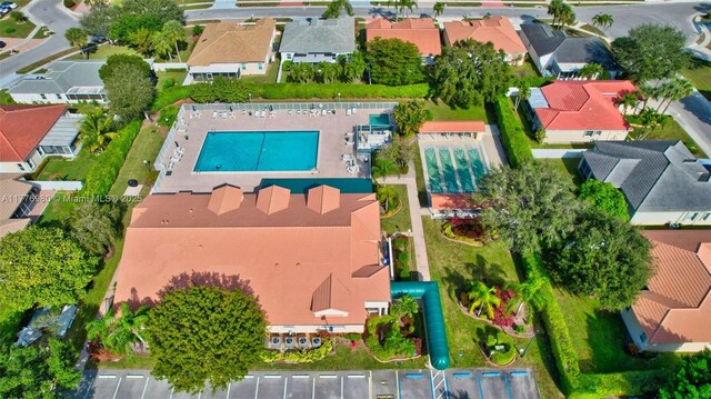 3881 Hidden Cypress Way, Lake Worth, FL 33467 - aerial perspective of suburban area featuring a pool