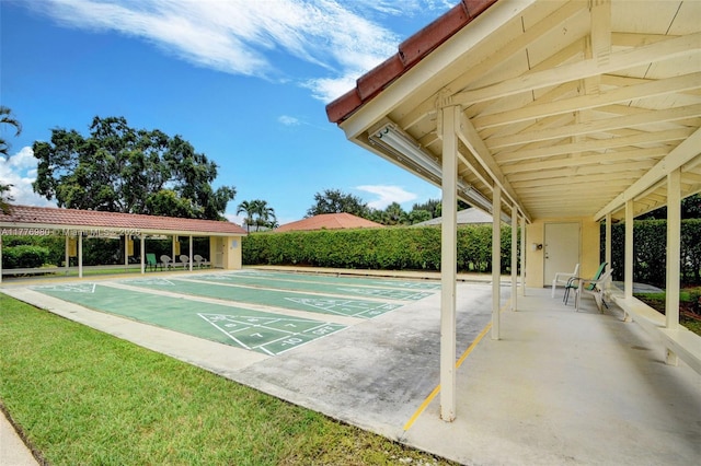 3881 Hidden Cypress Way, Lake Worth, FL 33467 - view of property's community with shuffleboard and a yard