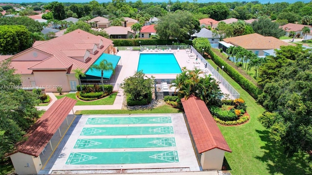 3881 Hidden Cypress Way, Lake Worth, FL 33467 - aerial view of property and surrounding area featuring a pool