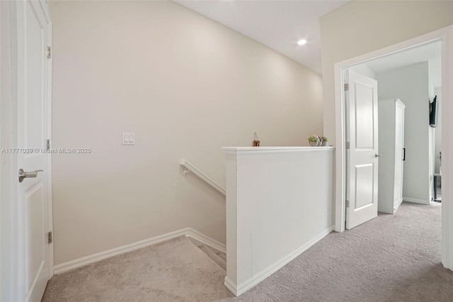 4154 Greenway Dr, Hollywood, FL 33021 - hall with baseboards, recessed lighting, an upstairs landing, and carpet
