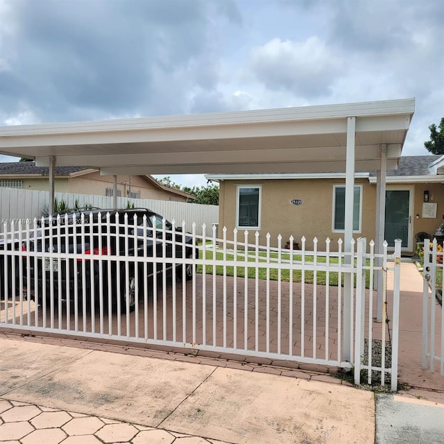 exterior space featuring a fenced front yard