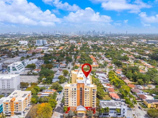 drone / aerial view with a view of city
