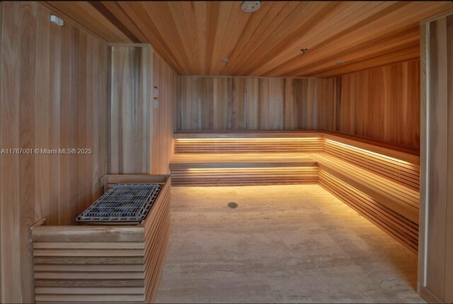 16385 Biscayne Blvd Unit 707, North Miami Beach, FL 33160 - relaxing sauna featuring wooden walls, wood finished floors, and wood ceiling