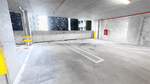 view of parking garage