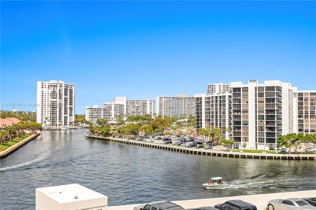 water view with a city view