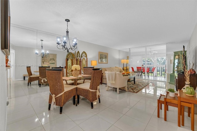14773 Cumberland Dr Unit 208, Delray Beach, FL 33446 - dining space with a chandelier, floor to ceiling windows, and light tile patterned floors