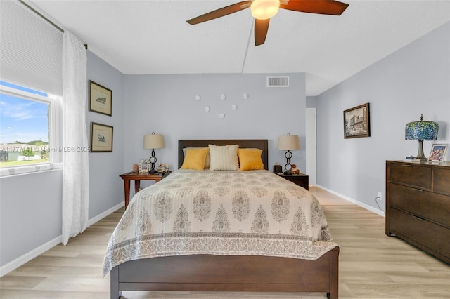 14773 Cumberland Dr Unit 208, Delray Beach, FL 33446 - bedroom with light wood-type flooring, baseboards, and a ceiling fan