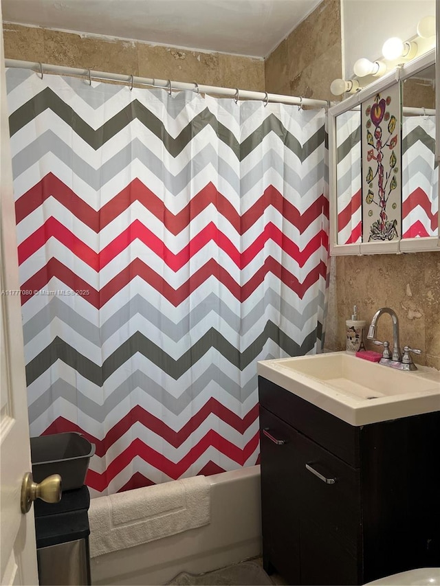 1023 N 25th Ave, Hollywood, FL 33020 - bathroom featuring vanity and shower / bathtub combination with curtain