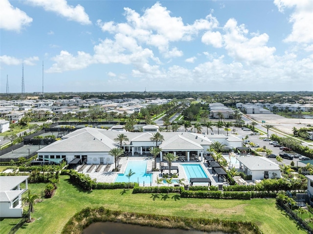 aerial view with a residential view